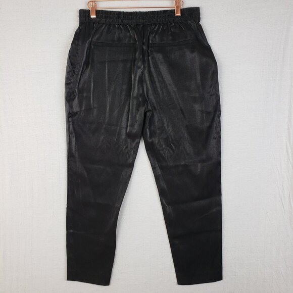 ALLSAINTS Aleida Shine Trouser Pants $269 Black Metallic size 6 Viscose Blend - Picture 10 of 15